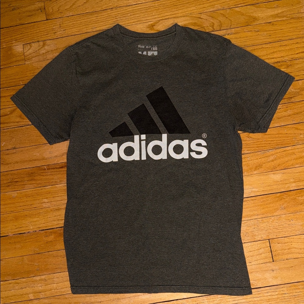Adidas Men's Charcoal Tee with Black Logo